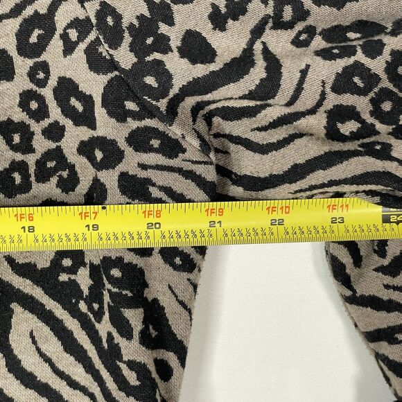 Susan Bristol Womens Jacket Brown Animal Cheetah XL Knit Belted Lined Mob Wife - Picture 12 of 16